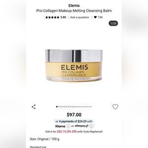 New Elemis Pro-Collagen Cleansing Balm - Yellow